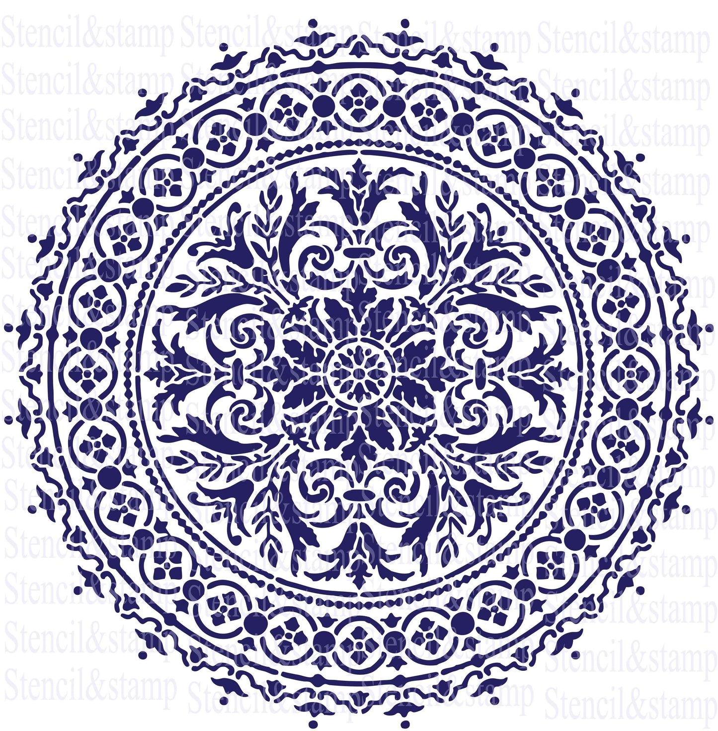Stencil mandala round template 1141 - Laser Studio