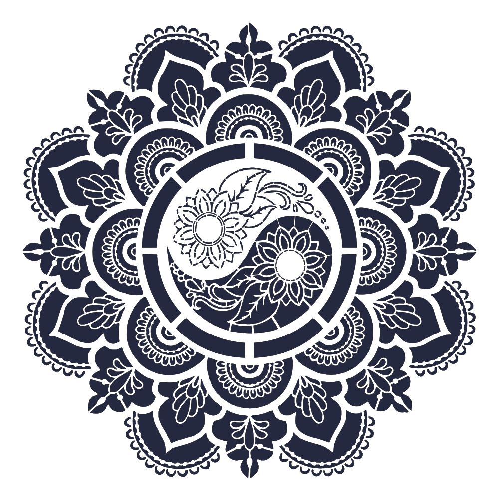 Mandala In Yan Round Stencil 152 - Laser Studio