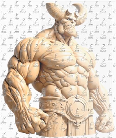Hell boy Laser Engraving 3D illusion PNG files - Laser Studio