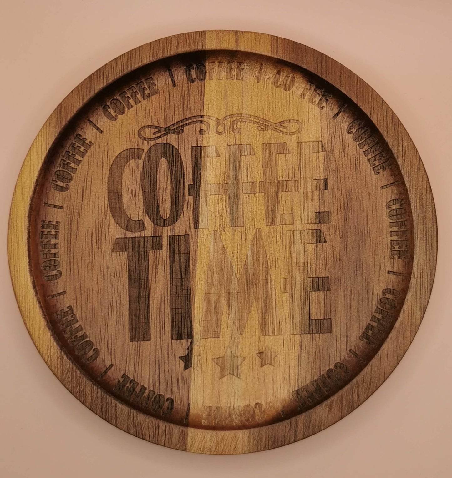 Hard Wood Wooden Round Coaster plate - Laser Studio