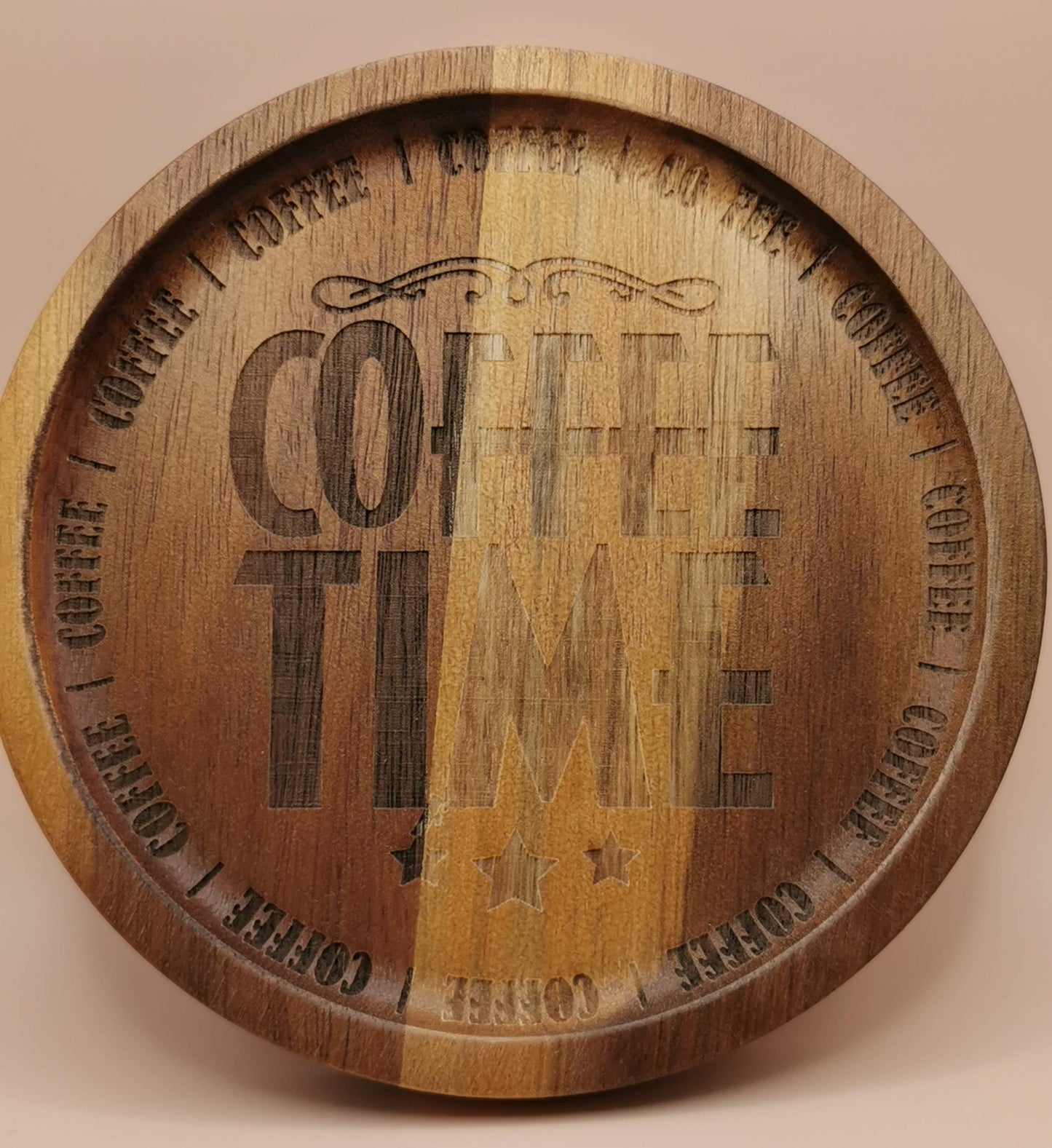 Hard Wood Wooden Round Coaster plate - Laser Studio