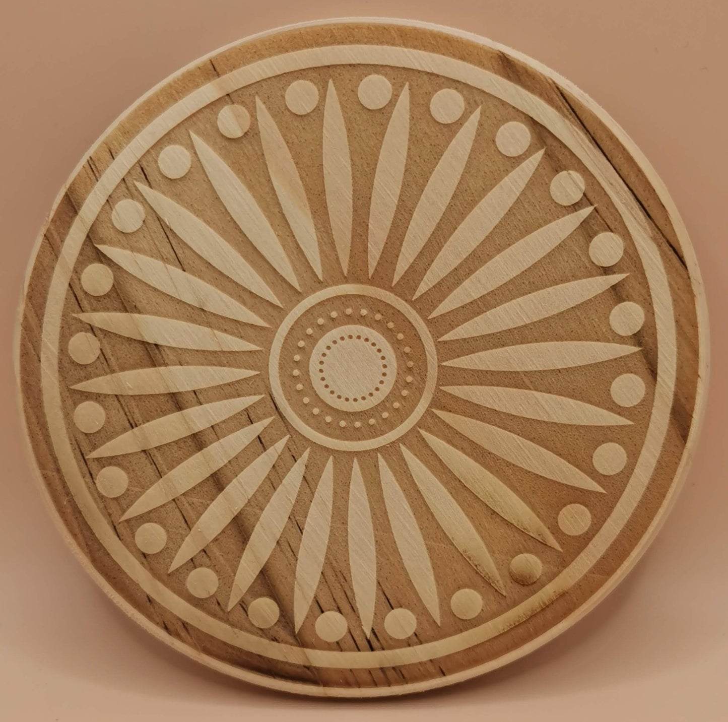 Set of four Light wooden coaster 9margarita - Laser Studio