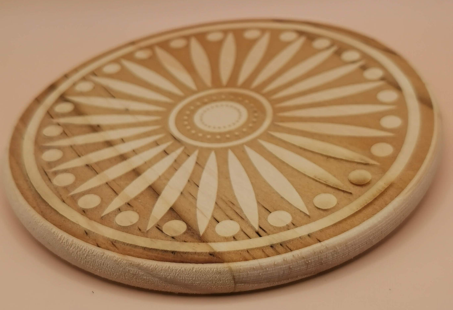Set of four Light wooden coaster 9margarita - Laser Studio