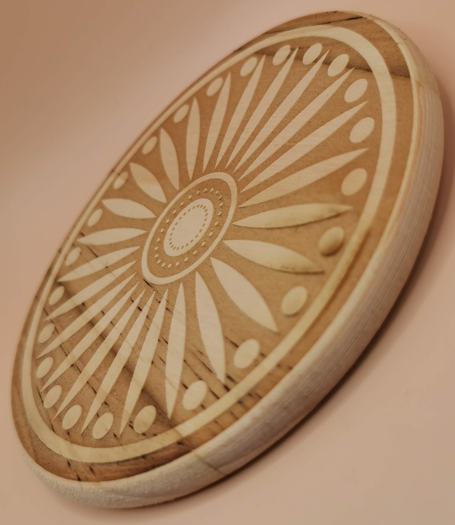 Set of four Light wooden coaster 9margarita - Laser Studio