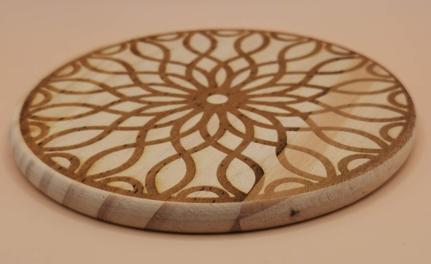 Rosette Light Wooden Round Coaster (Copy)