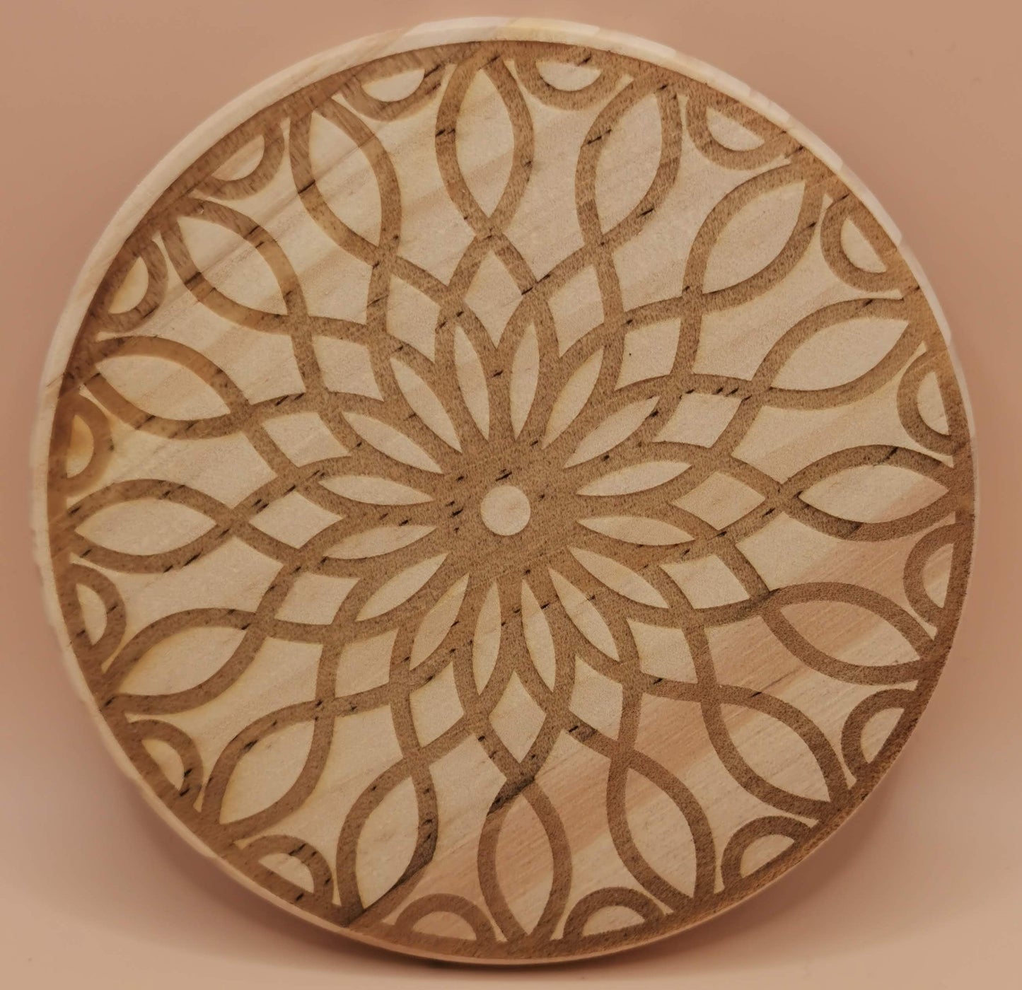 Rosette Light Wooden Round Coaster (Copy)