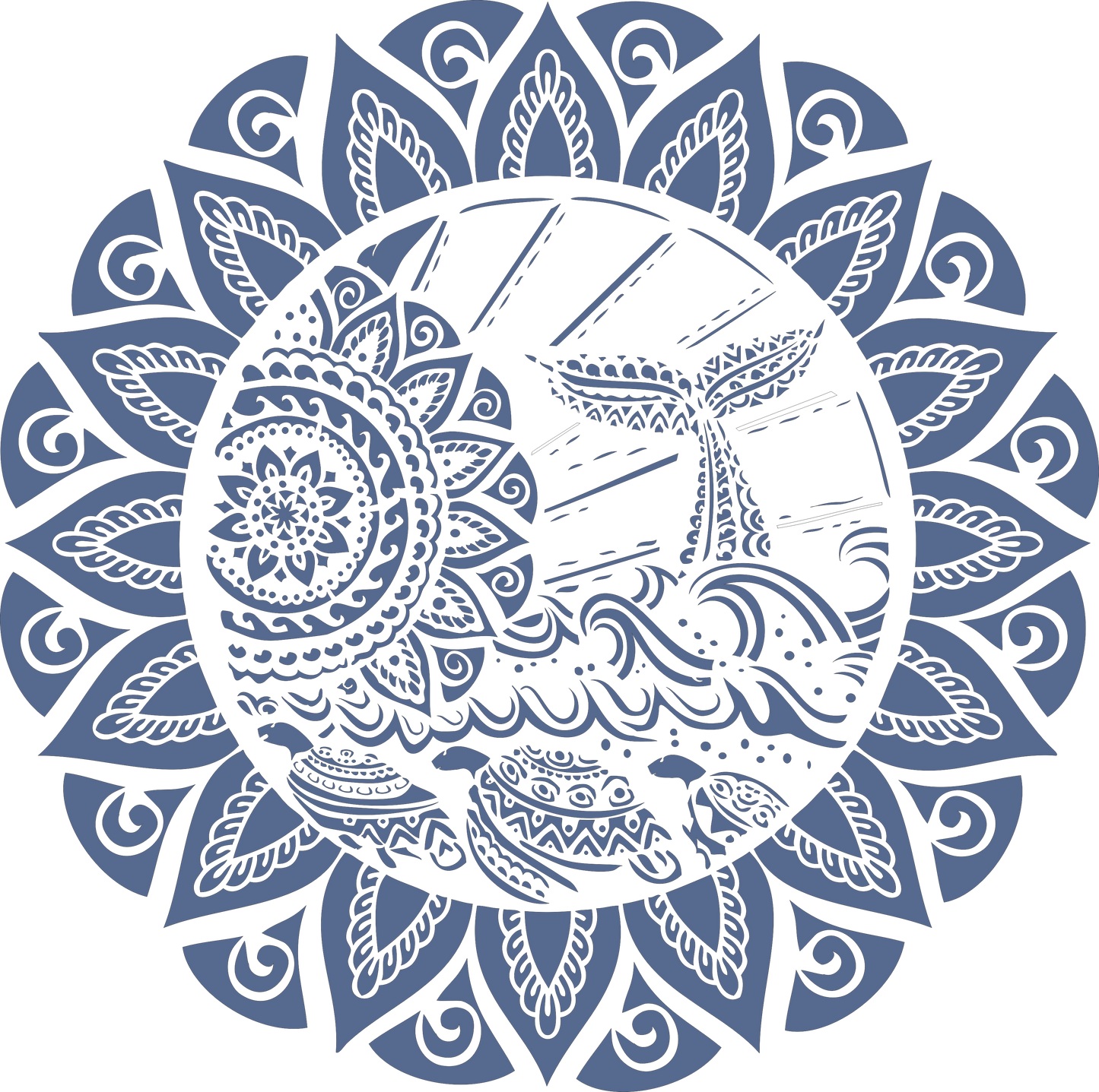 Stencil Mandala Template 716 Sea turtle - Laser Studio