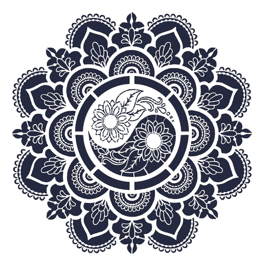 Mandala In Yan Round Stencil 152 - Laser Studio