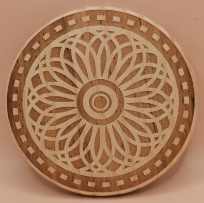 Set of four light wooden coaster 2 vortex - Laser Studio