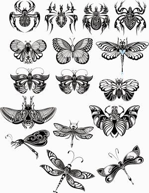 Butterflies set vector graphics design - Laser Studio