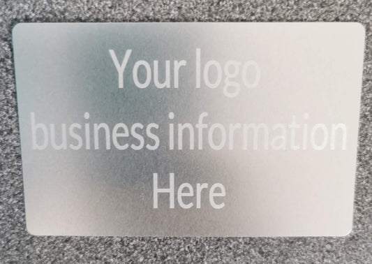 Silver Aluminium business card - Laser Studio