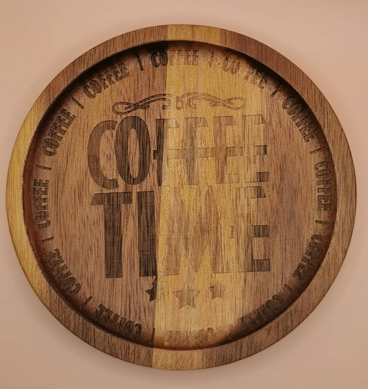 Hard Wood Wooden Round Coaster plate - Laser Studio