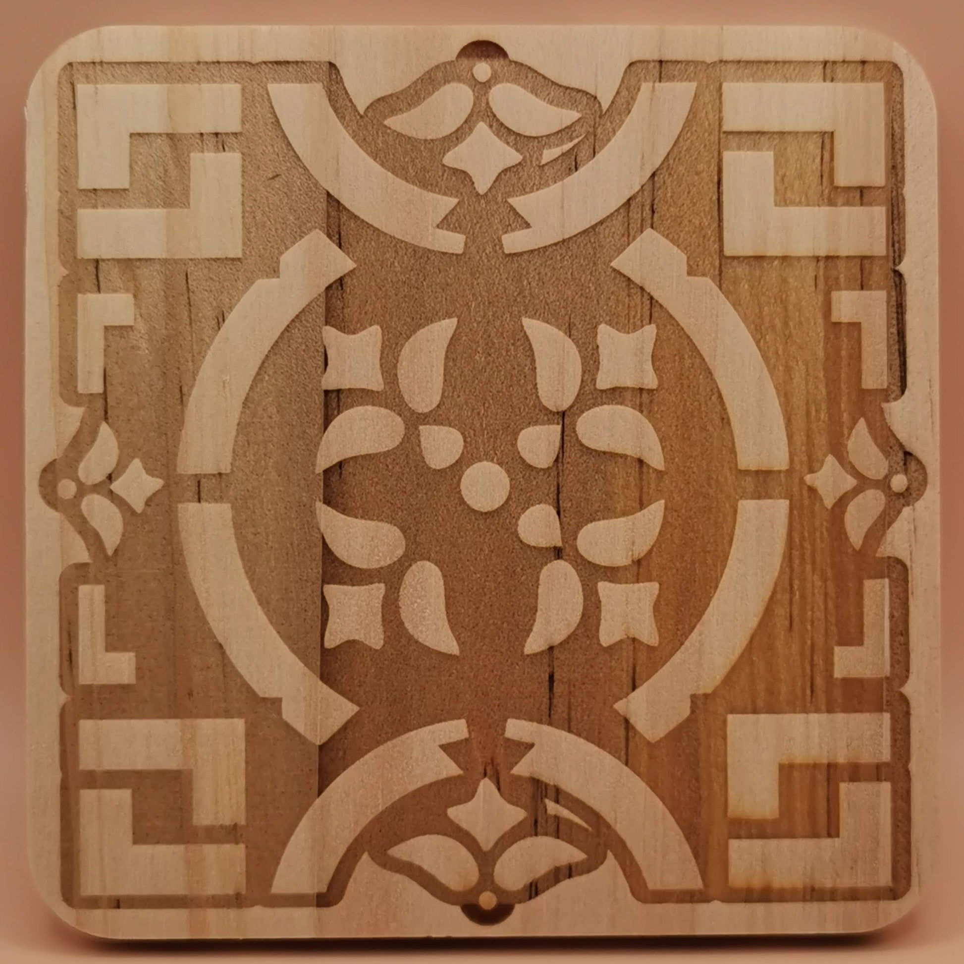 Set of four Light wooden coaster Square puzzle - Laser Studio