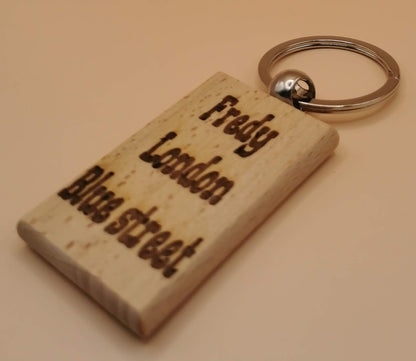 Wooden rectangular keychain - Laser Studio