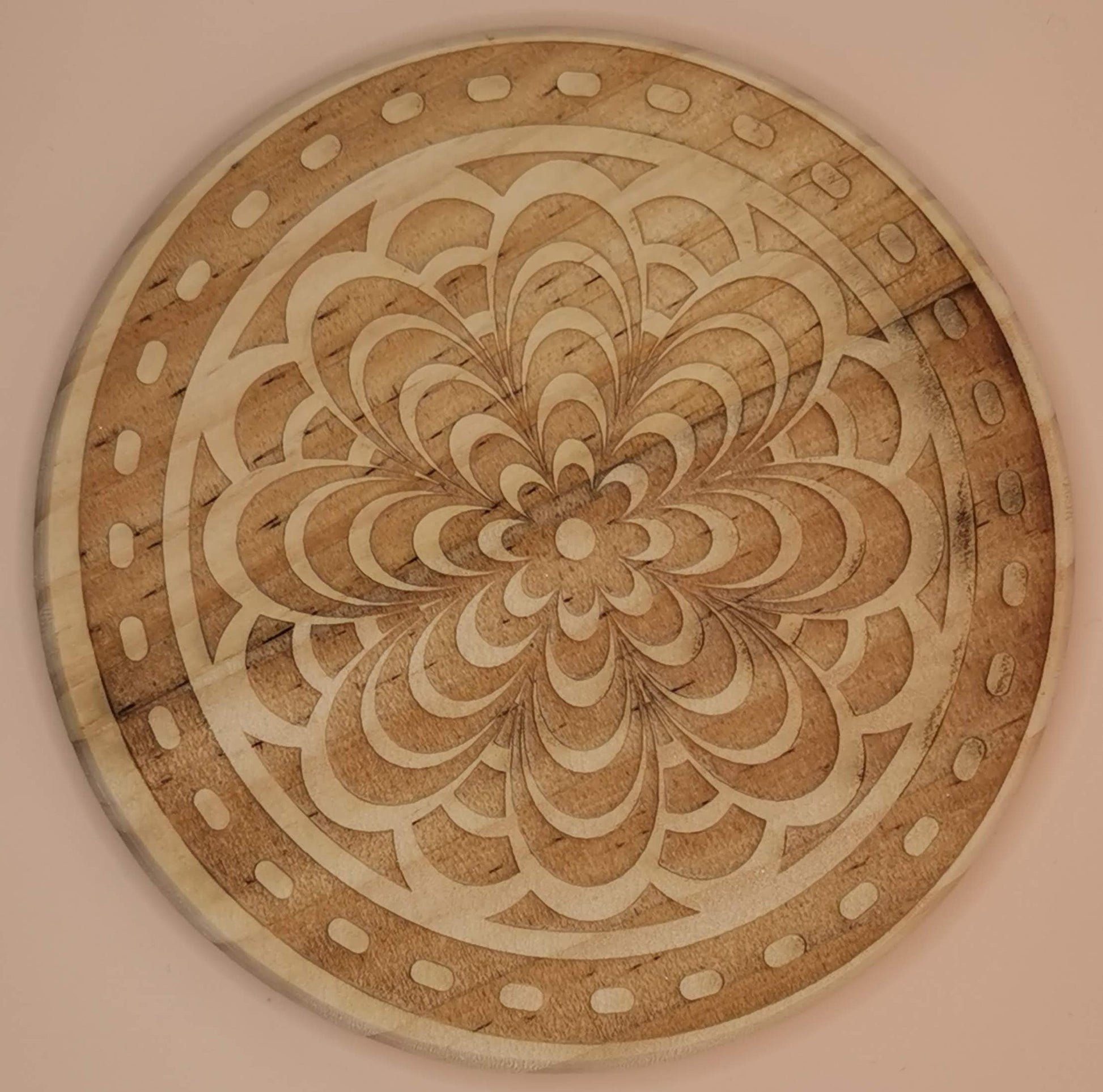 Set of four Light wooden coaster  8flower in flower - Laser Studio