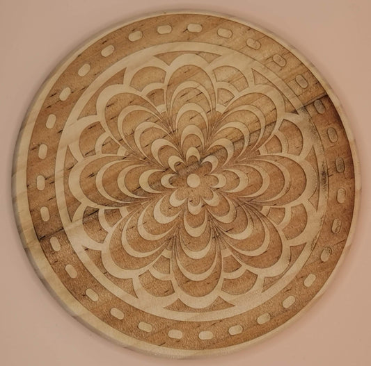 Set of four Light wooden coaster  8flower in flower - Laser Studio