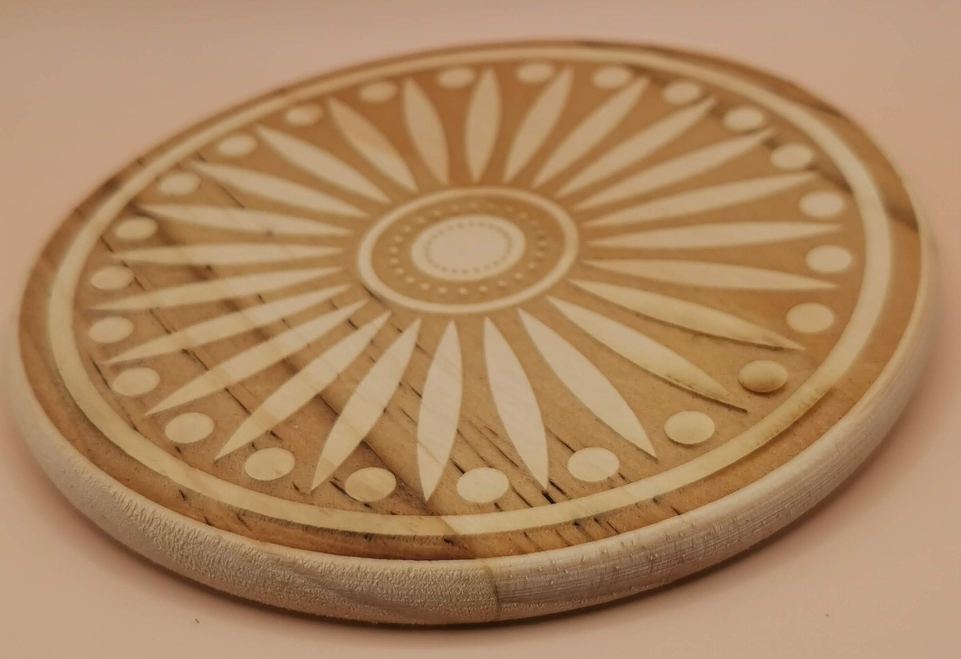 Set of four Light wooden coaster 9margarita - Laser Studio