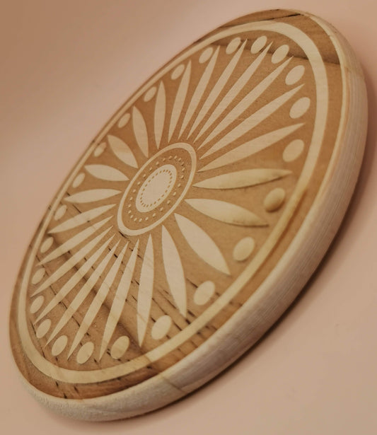 Set of four Light wooden coaster 9margarita - Laser Studio