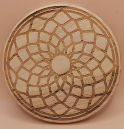 Set of Four Light Wooden coaster 3vitrage - Laser Studio