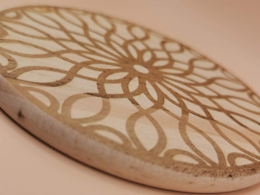 Rosette  Light Wooden Round Coaster (Copy)