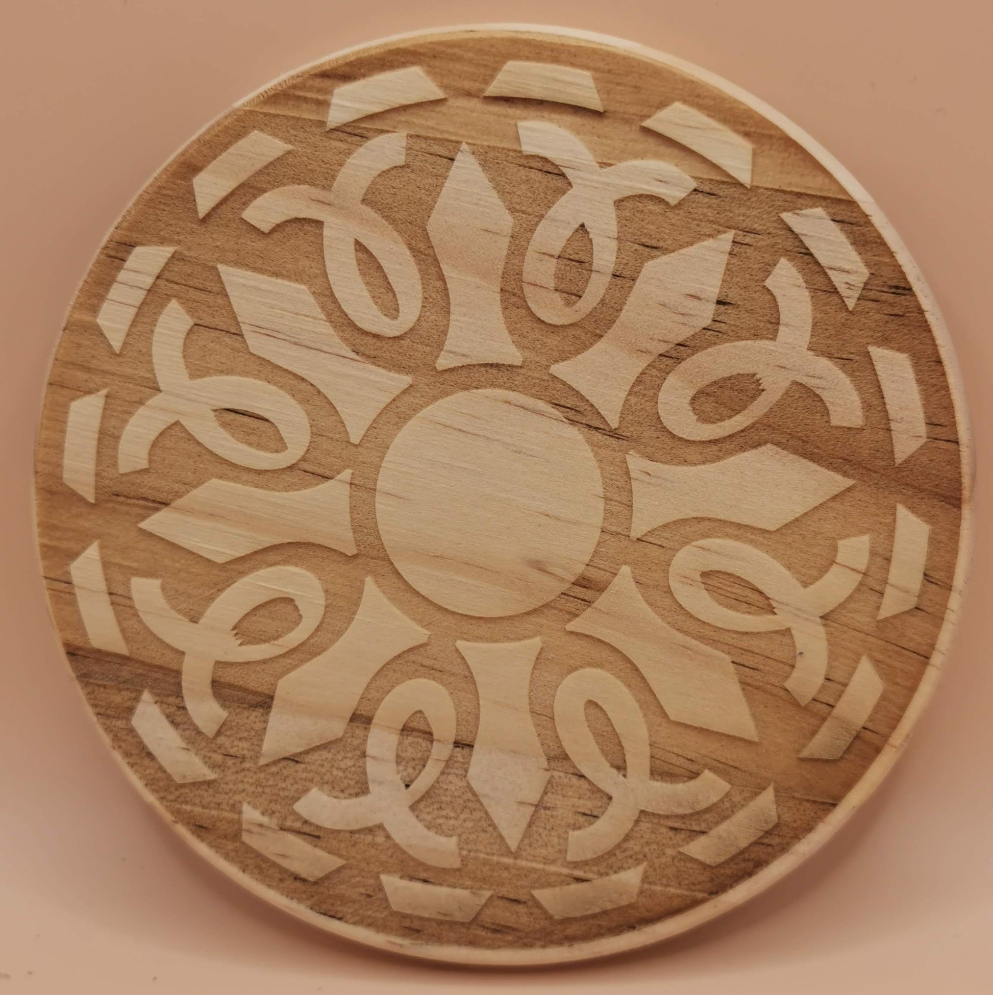 Set of four Light wooden coaster  4Shield - Laser Studio