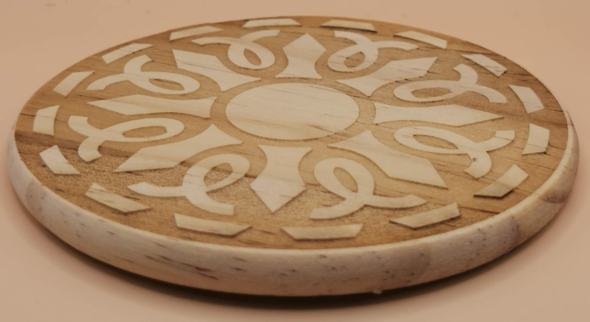 Set of four Light wooden coaster  4Shield - Laser Studio