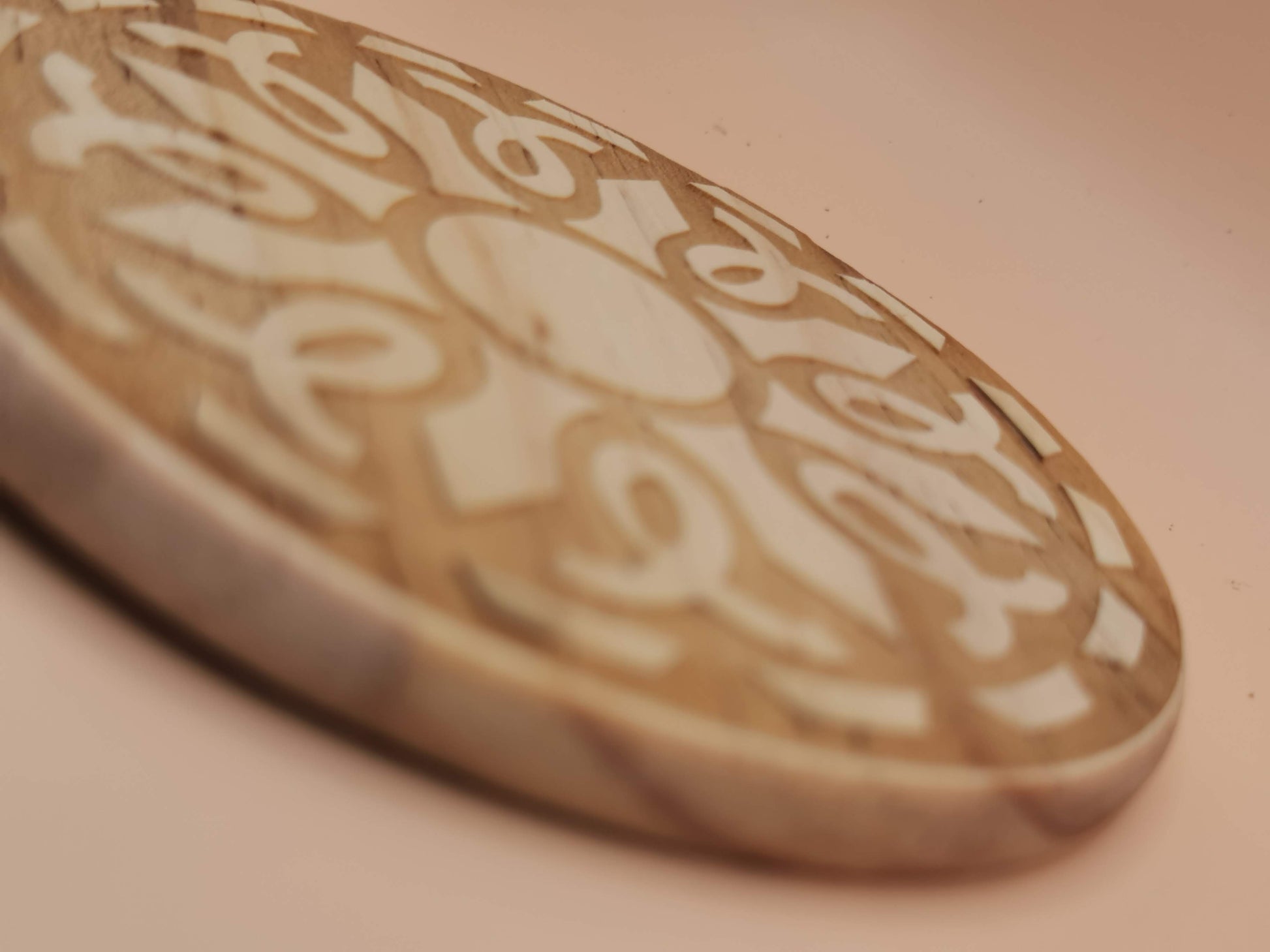 Set of four Light wooden coaster  4Shield - Laser Studio