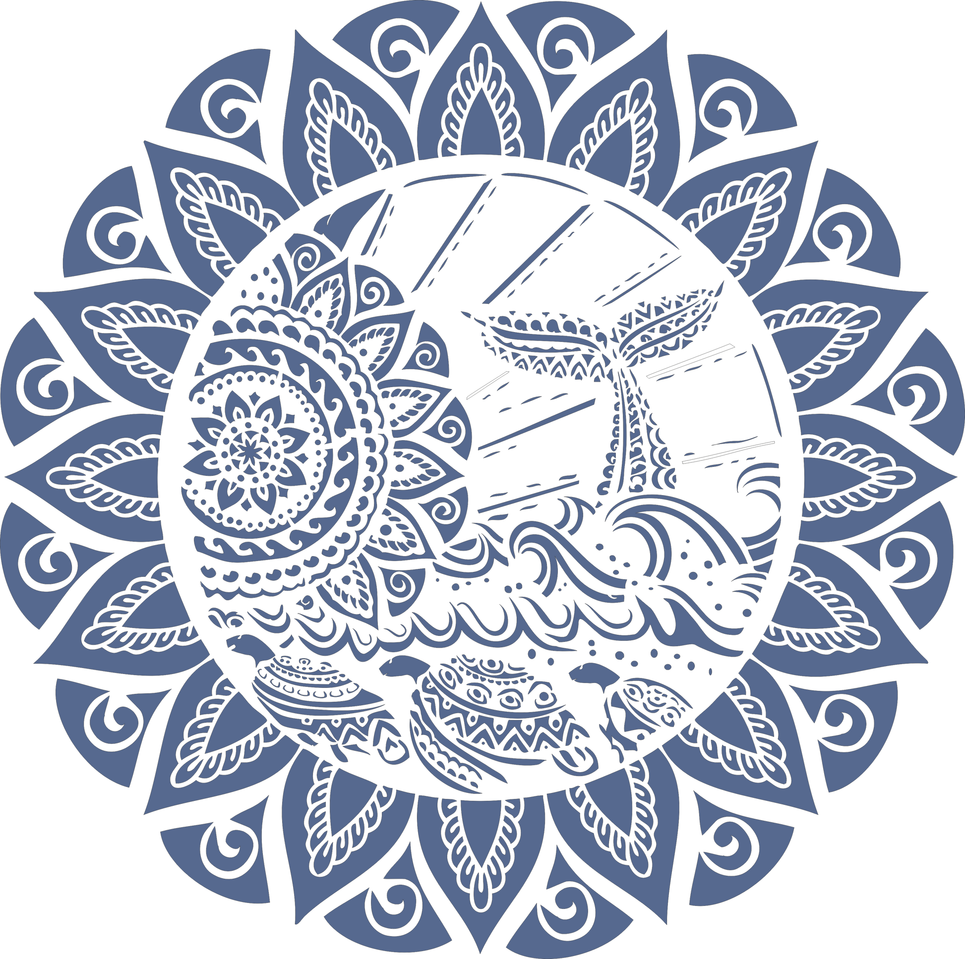 Stencil Mandala Template 716 Sea turtle - Laser Studio